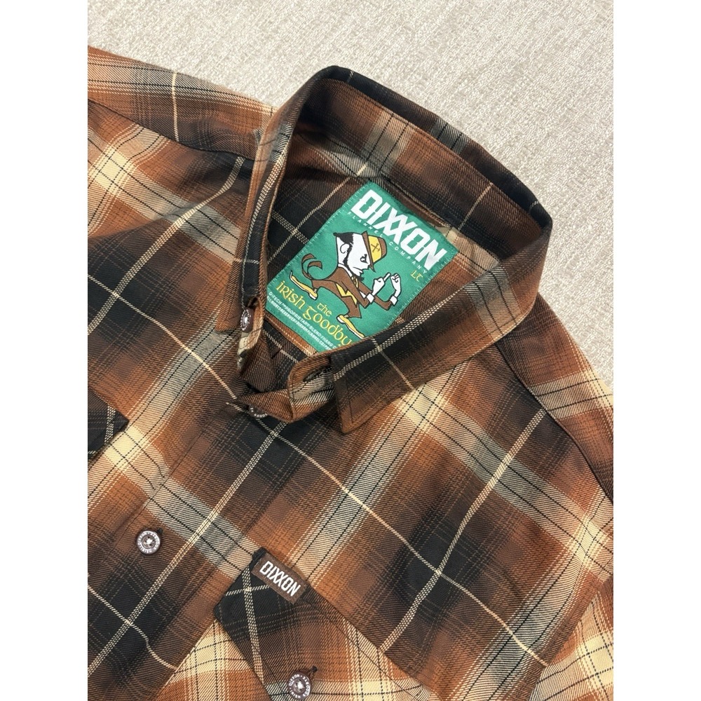 Dixxon Flannel Co The Irish Goodbye Mens Size Large Tall Brown Plaid Pleated